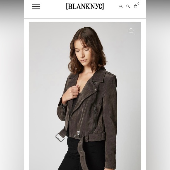 BlankNYC faux leather/suede jacket; grey - Picture 1 of 7